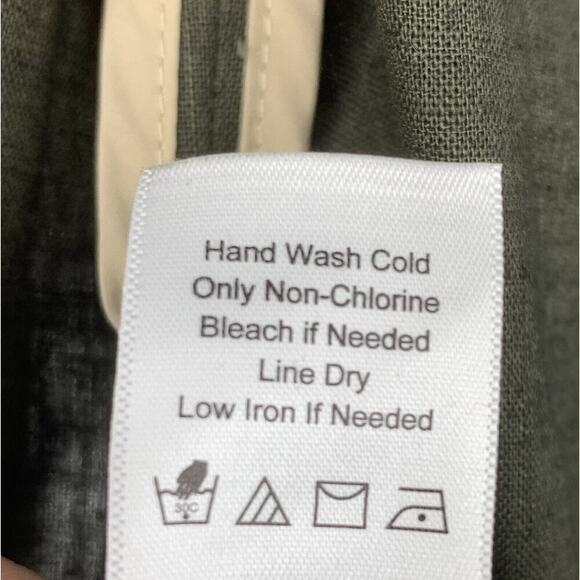 Coldwater Creek Sz 16 Olive Green Lace Trim Linen Blend Open Front Jacket Topper - Picture 7 of 8